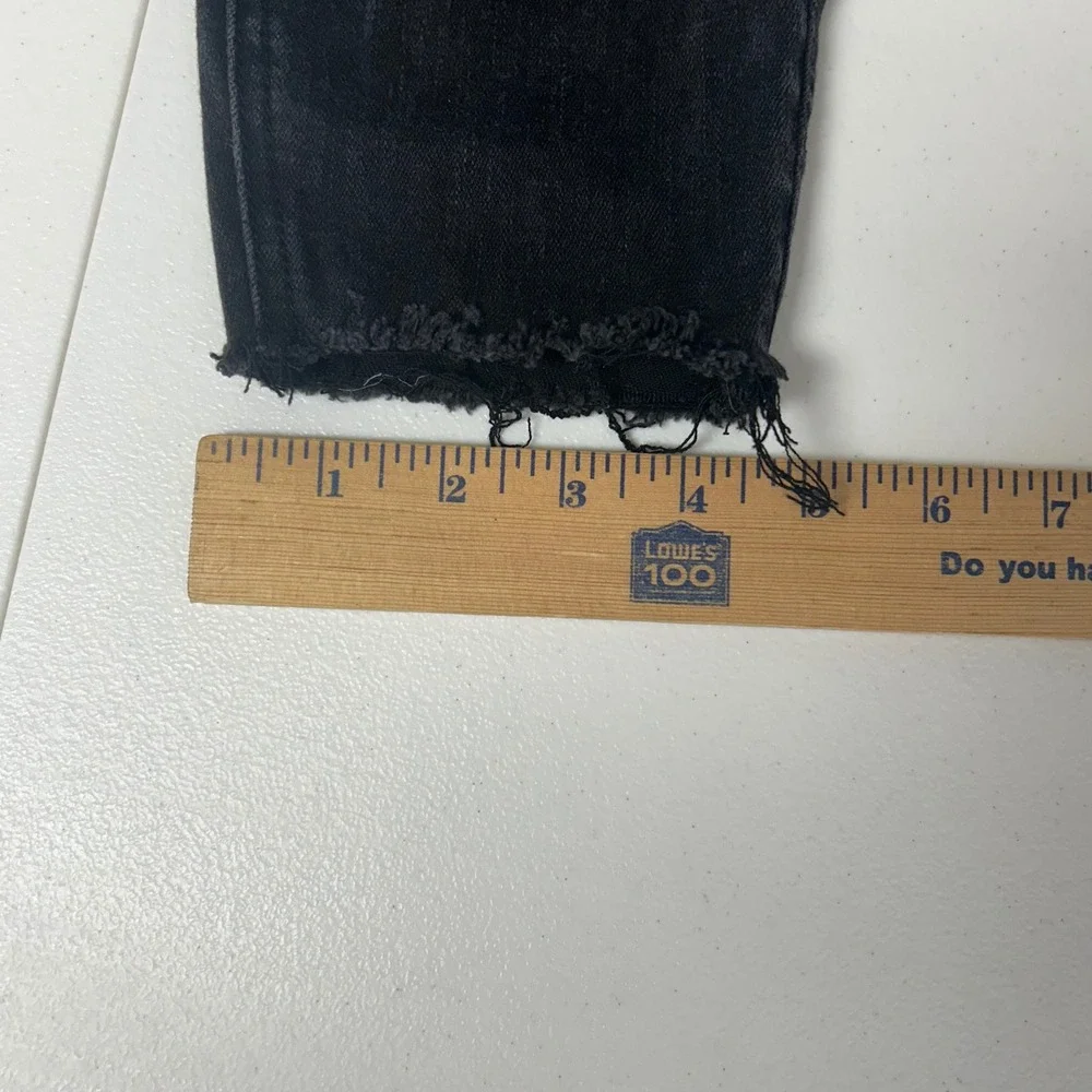 Silver Jeans Co Tuesday Skinny Womens 29 Black Frayed Raw Hem Low Rise Denim